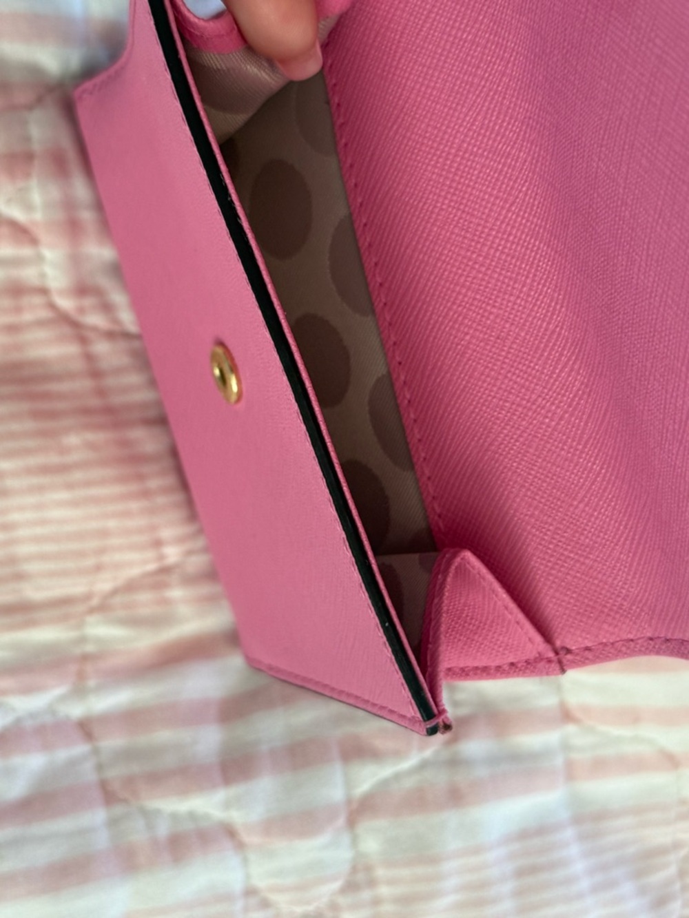 kate spade Pink Saffiano Leather Fold Wallet - Picture 7 of 8